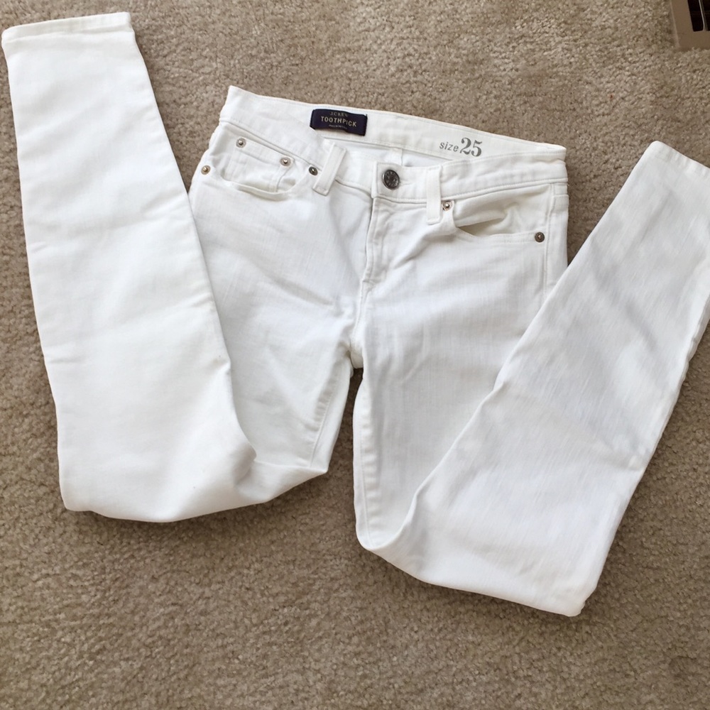J. Crew White “Toothpick” Skinny Jeans / Size 25